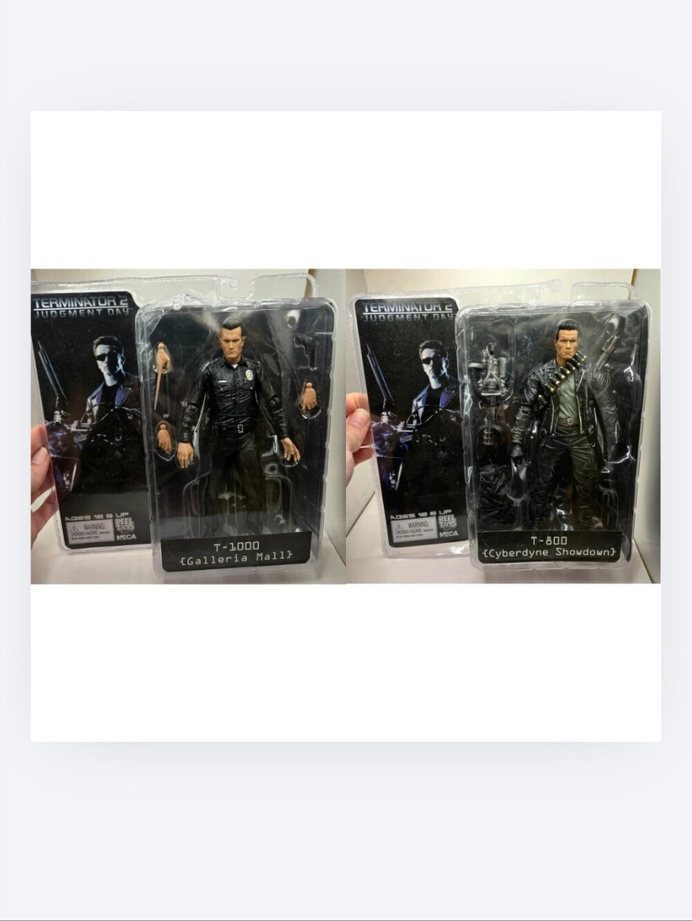 NECA Terminator 2 Judgment Day 7" Action Figures Lot T-800 & T-1000 Clamshell